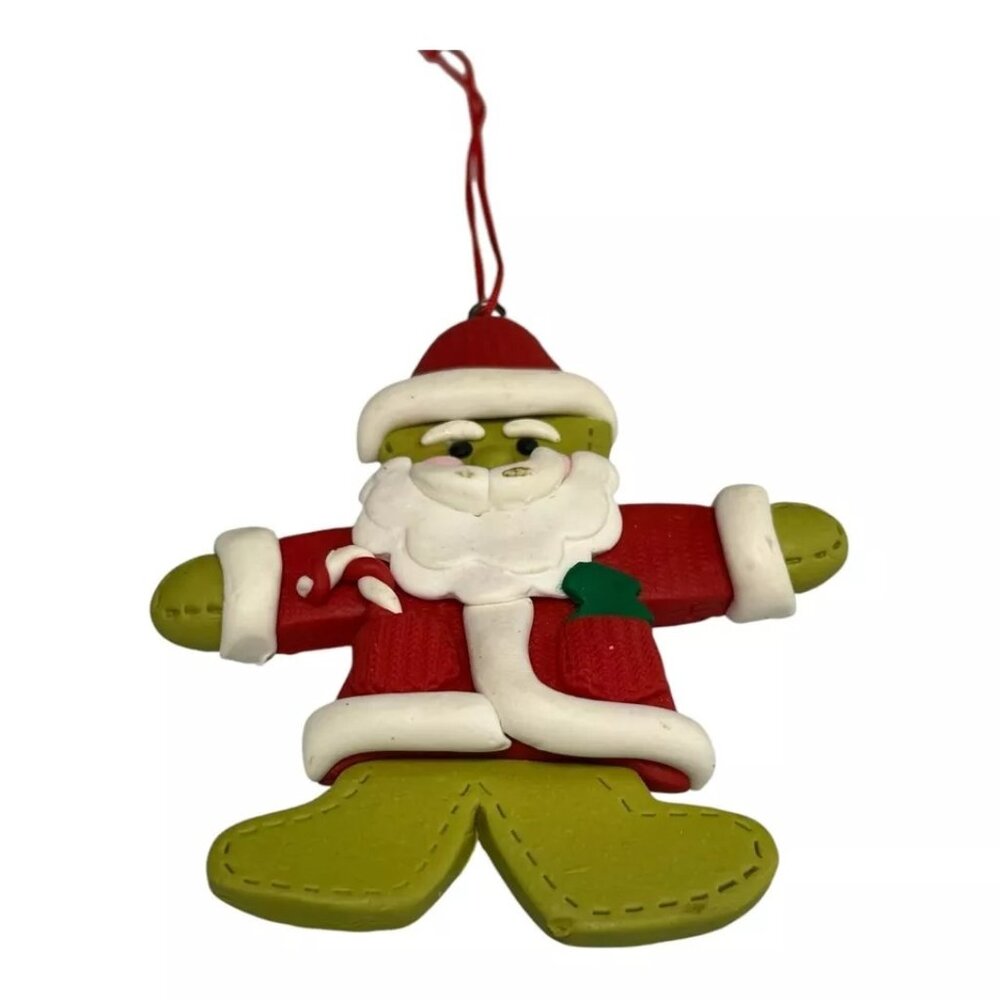 Santa Claus Gingerbread Clay Ornament Hanging Christmas Tree Holiday Décor